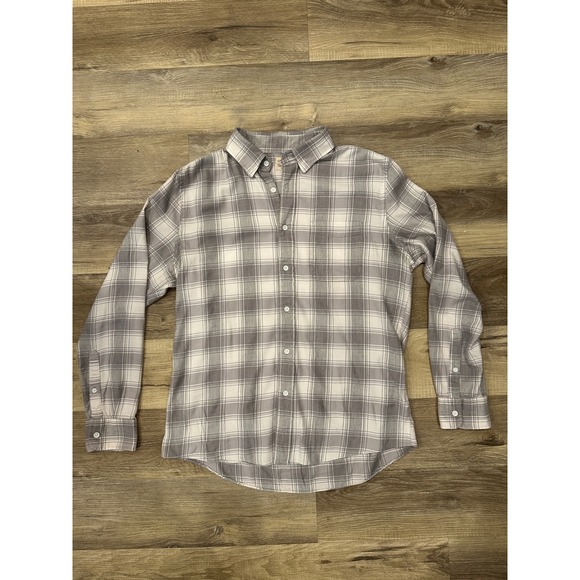 FAHERTY BRAND Other - FAHERTY BRAND Mens Long Sleeve Plaid Button Down Shirt Size L Gray White